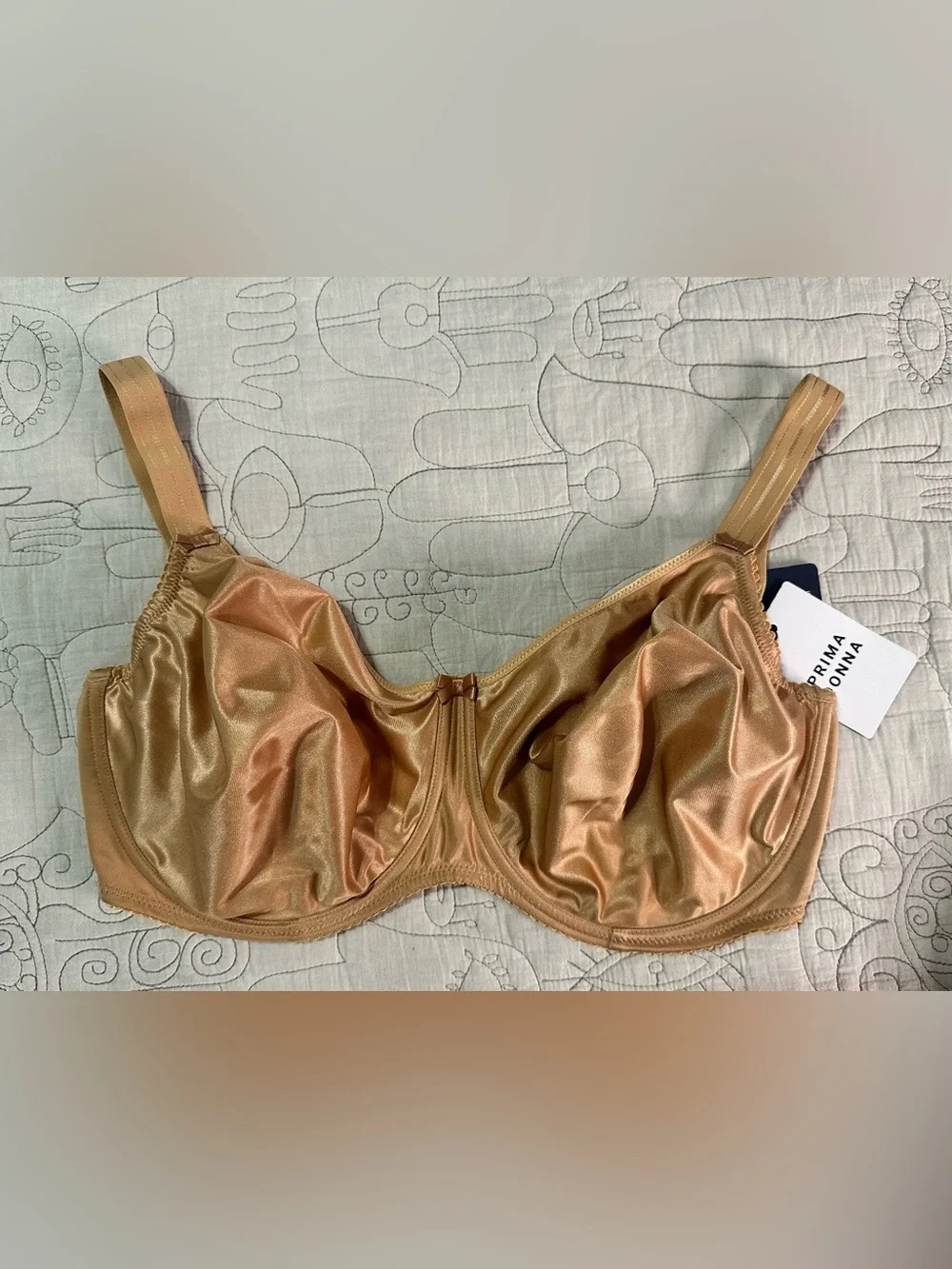 Prima Donna Satin Seamless Full Cup Bra Cognac 40G NWT Minimizer